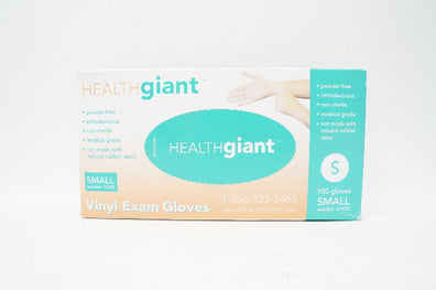 Healthgiant 21603 Vinyl Exam Gloves, Powder-Free Small - Box of 100